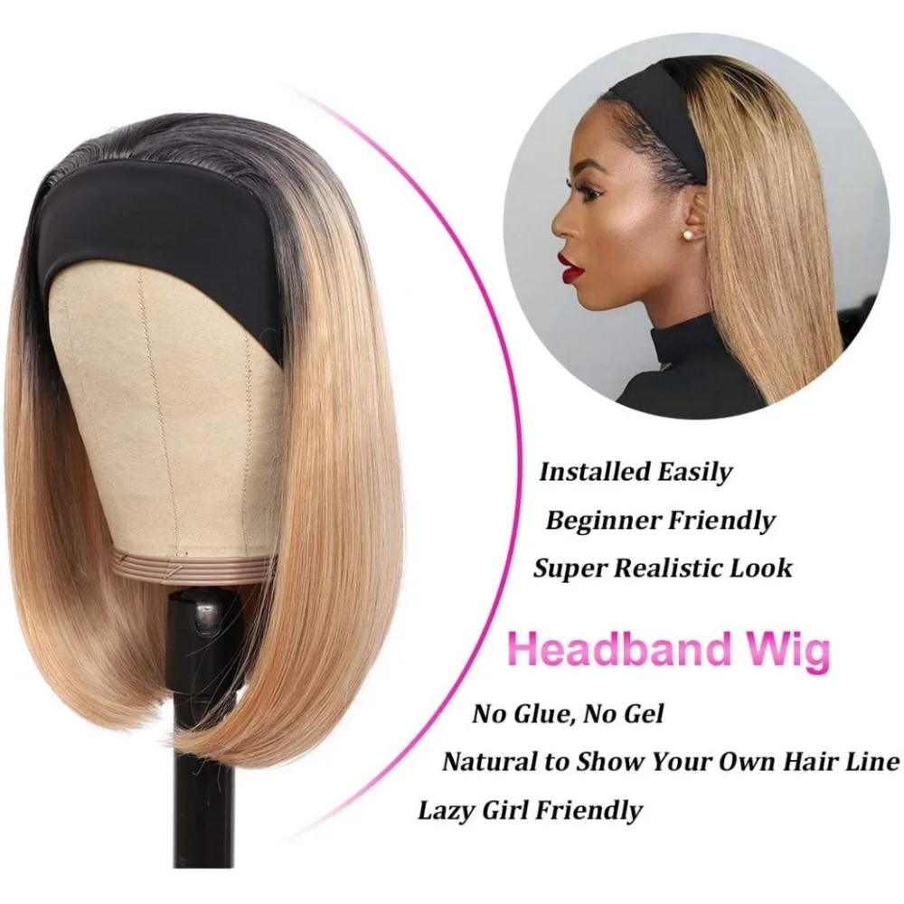 Blooming Hair Bob Headband Wig